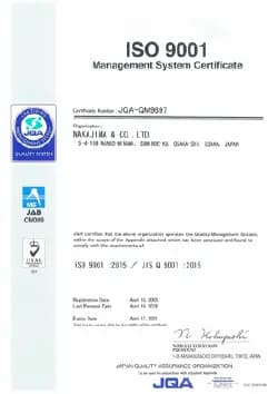 ISO 9001 Management System Certificate