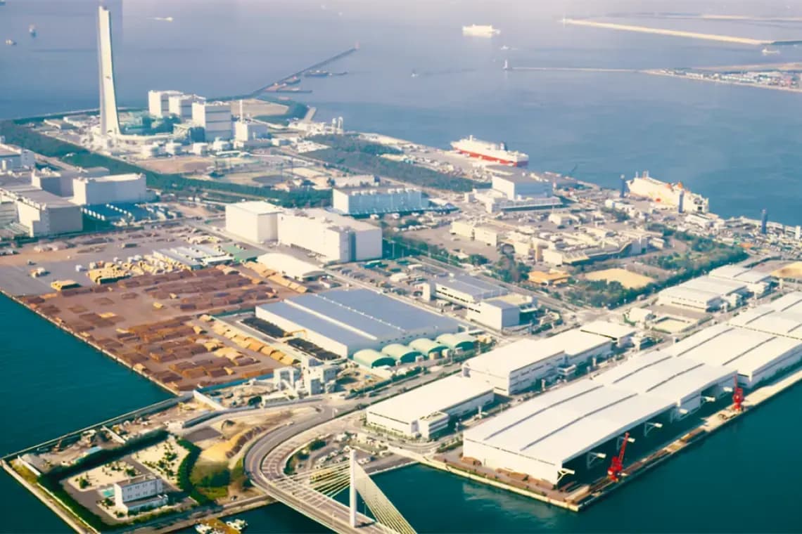 南港鉄鋼エリアの空撮